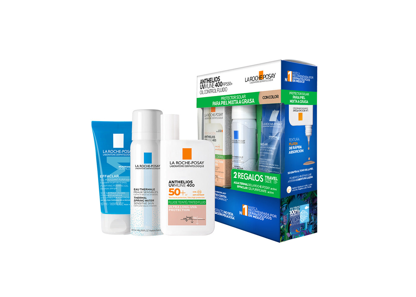 La Roche-Posay Kit Anthelios UV Mune 400 c/c 50 ml + Thermal Spring Water 50 ml + Effaclar Gel Moussant 50 ml